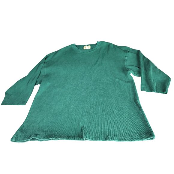 Eddie Bauer Crew Neck Sweater Men Sz XXL Green WPL9647 Waffle Knit Work Winter - Picture 1 of 7